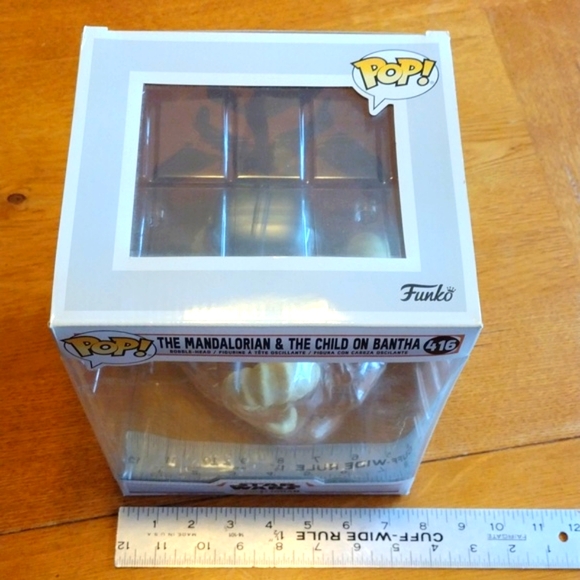 8" Funko Pop THE MANDALORIAN & THE CHILD ON BANTHA #416 Star Wars Bobble Head - Picture 2 of 7